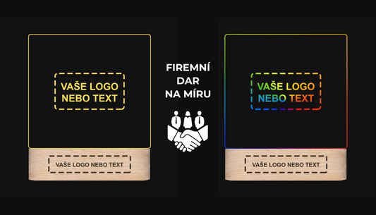 Originální firemní dárek pro rok 2024: Lampa s Vaším motivem či logem
