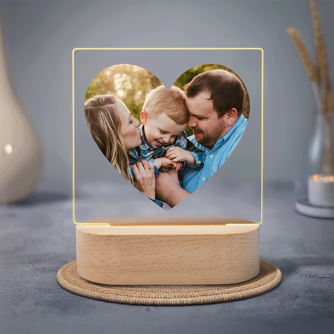MYLAMP - Lampa s tištěnou fotkou (srdce)