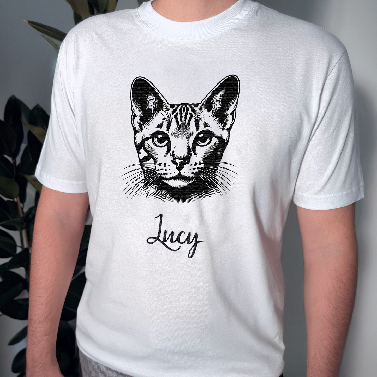 Tričko s výšivkou kočky