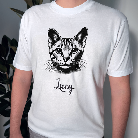 Tričko s výšivkou kočky